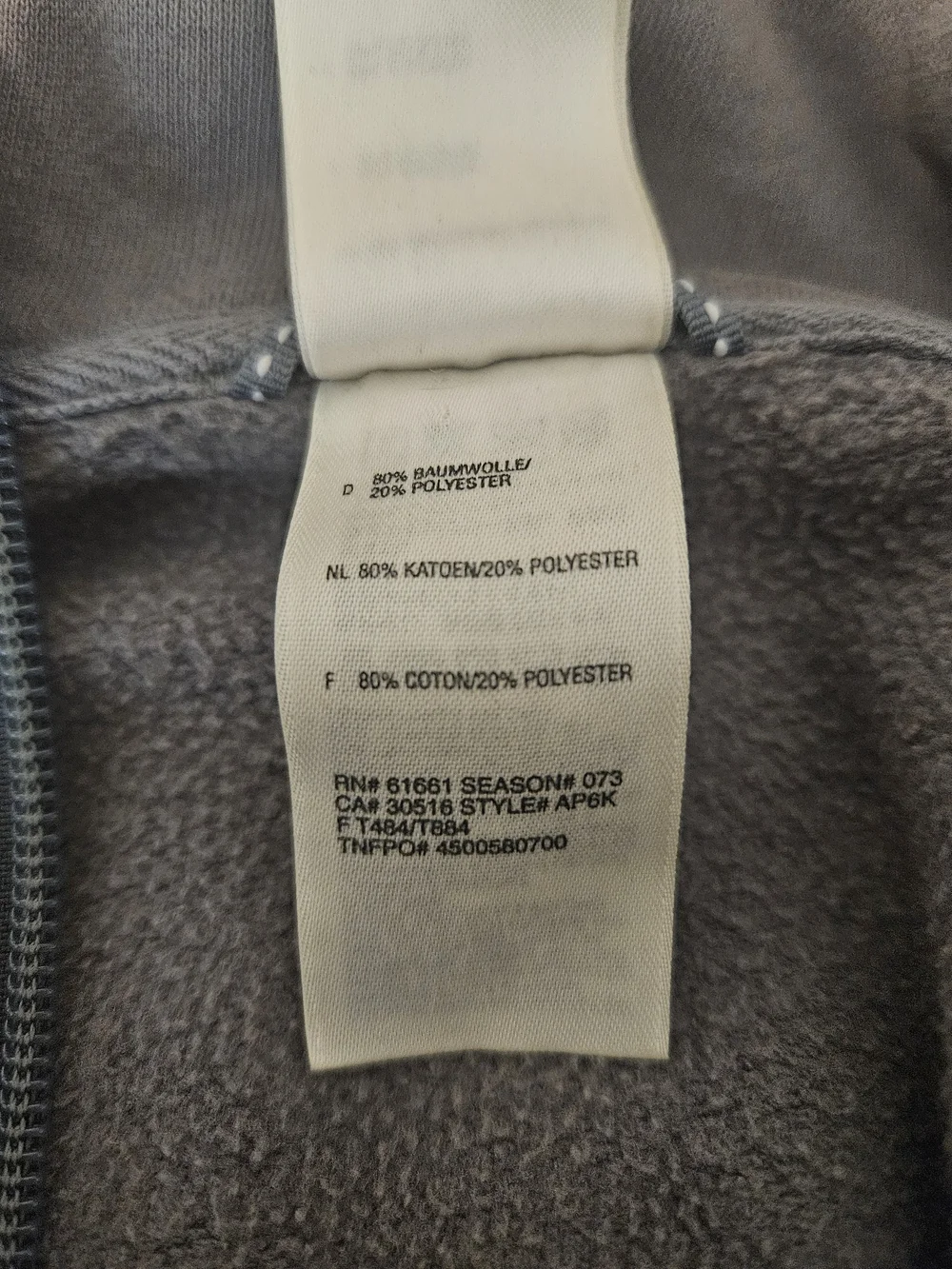 The North Face Men's Gray Full-Zip Hooded Sweatshirt